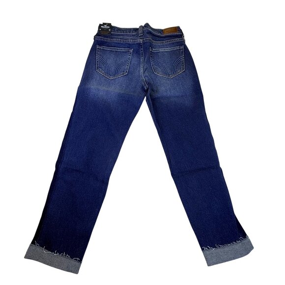 Hollister Womens Blue Cotton Low-Rise Crop Boyfriend Jeans Size W24 L25 - New - Picture 2 of 15
